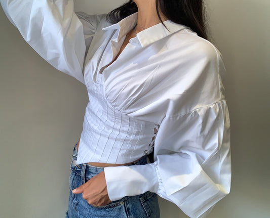 Camisa corset de mangas abullonadas