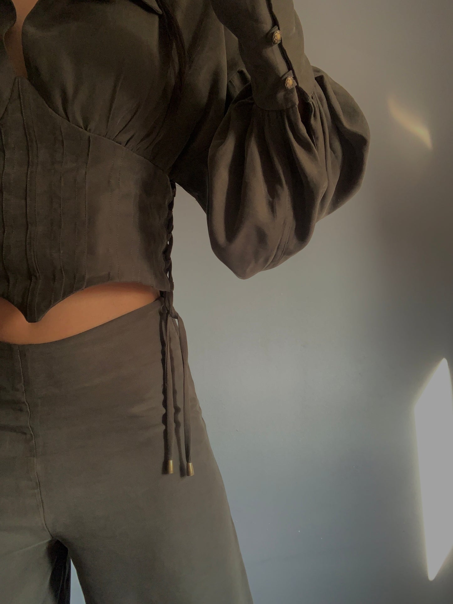 Camisa corset de mangas abullonadas
